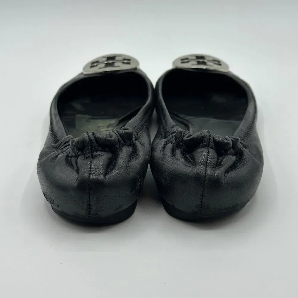 Tory Burch Women's Minnie Travel Ballet Flats in Black Size 6